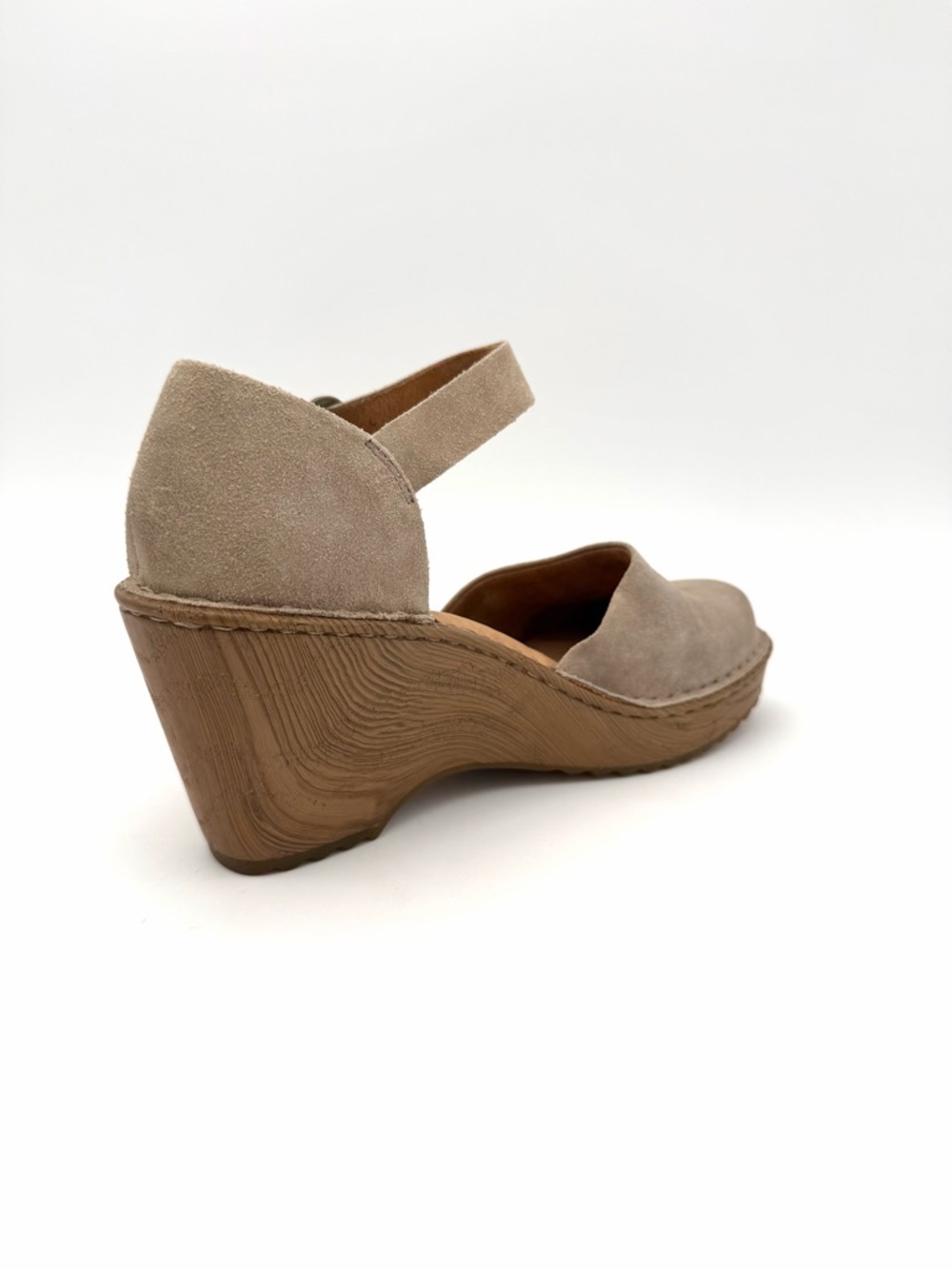 Born Women's Ankle Strap Heel Sandals Heeled Leather Size 6 Brown Closed Toe - Picture 4 of 9